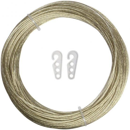 iGadgitz Home U6941 - Steel Core Washing Line Rope Plastic Coated Clothes Rope Laundry Washing Rope Clothesline for Outdoor, Garden, Wall - Gold - Length 50m / 164ft