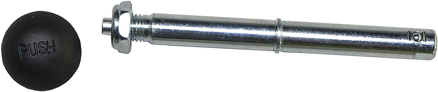 Burley Push Button Axle with Nut and Dust Cap, Silver / Black, 133mm