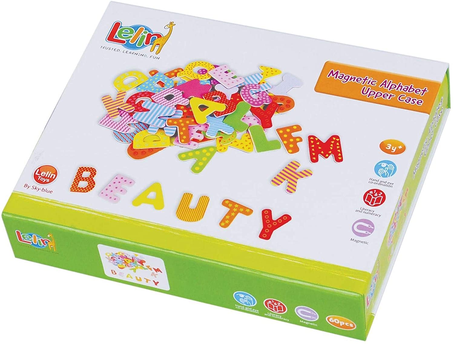 Alphabet Magnétique Lelin Toys – 60 Lettres Majuscules Colorées – Jeu éducatif Pour Apprendre à Former Des Mots Dès 3 Ans