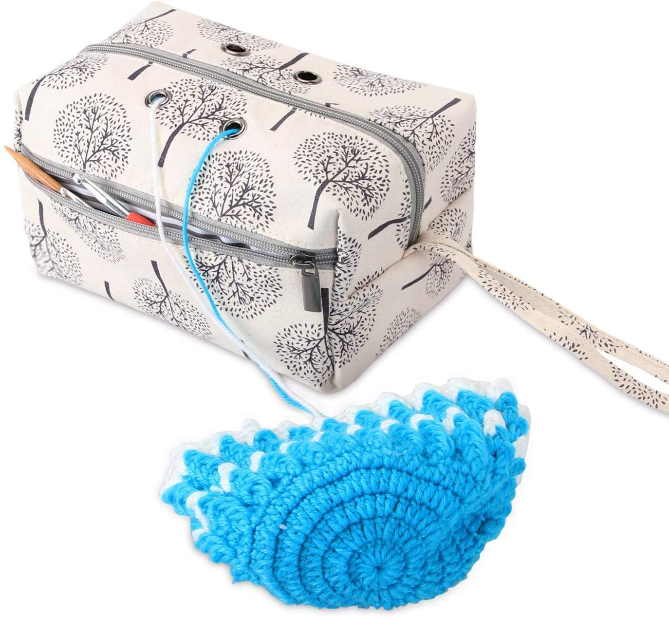 Luxja Small Yarn Storage Bag, Crochet Bag, Portable Knitting Bag for Yarn skeins Crochet Hooks - Image 2