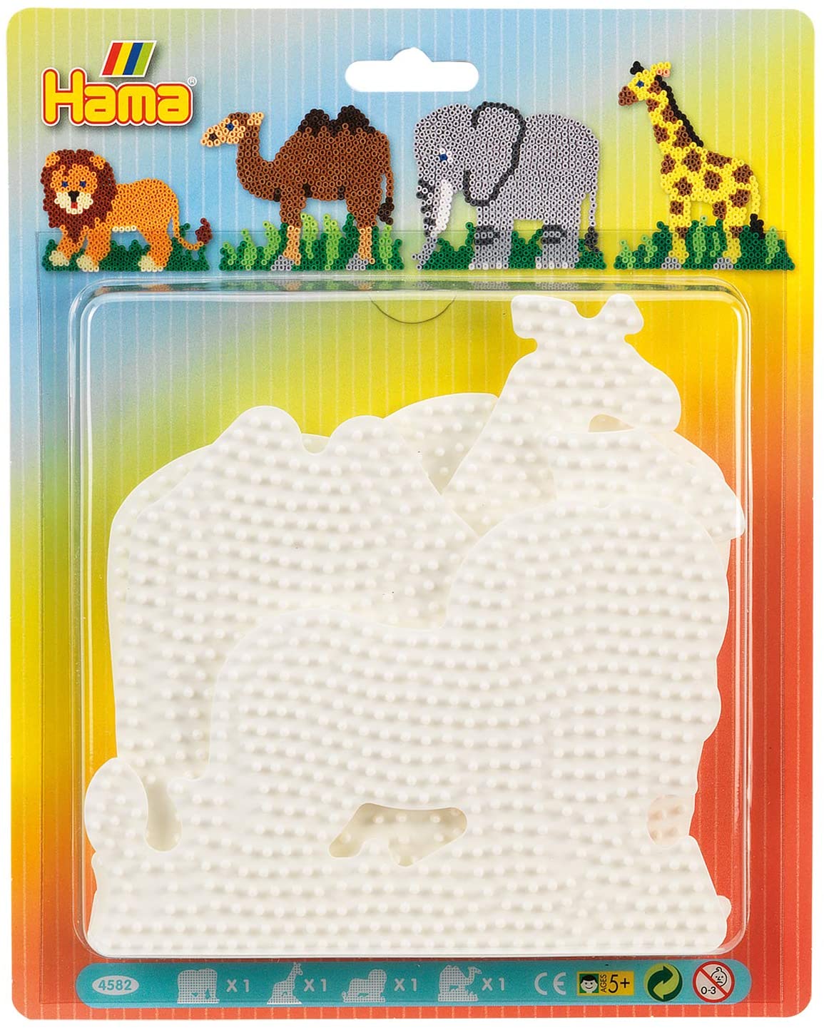 Four animal mixed pegboard Set, White, Small
