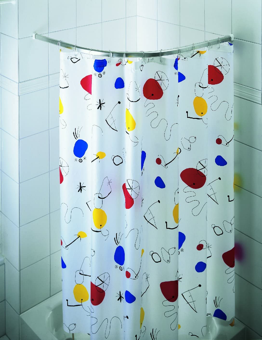 Spirella Ova Rondo Bright Finish Curved Corner Enclosure Aluminium Chrome Shower Curtain Rail Enclosure Size 90 cm x 90 cm Diameter 30 mm x 17 mm - Image 4