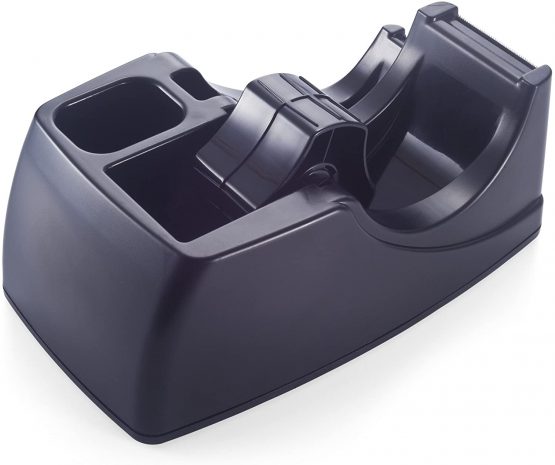 OIC Officemate 2-in-1 Heavy Duty Tape Dispenser with Storage Compartment, Black - Image 2