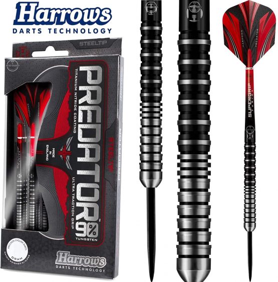 Harrows Unisex's Predator 90% Tungsten Darts, Multi-Coloured, 21g