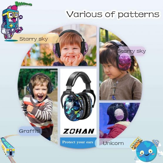 ZOHAN 030 Kids Ear Defenders, [Upgraded] Hearing Protection for Children have Sensory Issues, Noise Reduction Safety Earmuffs for Toddler with Autism, Ideal for Fireworks, Concerts, Cinema - Nebula - Image 3
