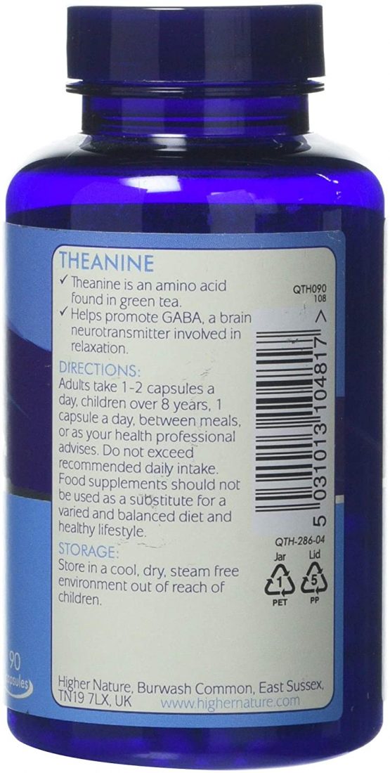 Higher Nature Theanine 100mg Pack of 90 - Image 2