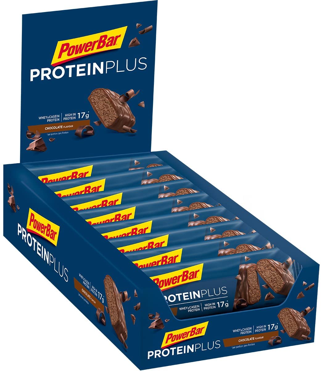 Powerbar - 30% Protein Plus - Chocolate - 15x55g - High Protein Bar - Whey&Casein Protein - collagen free