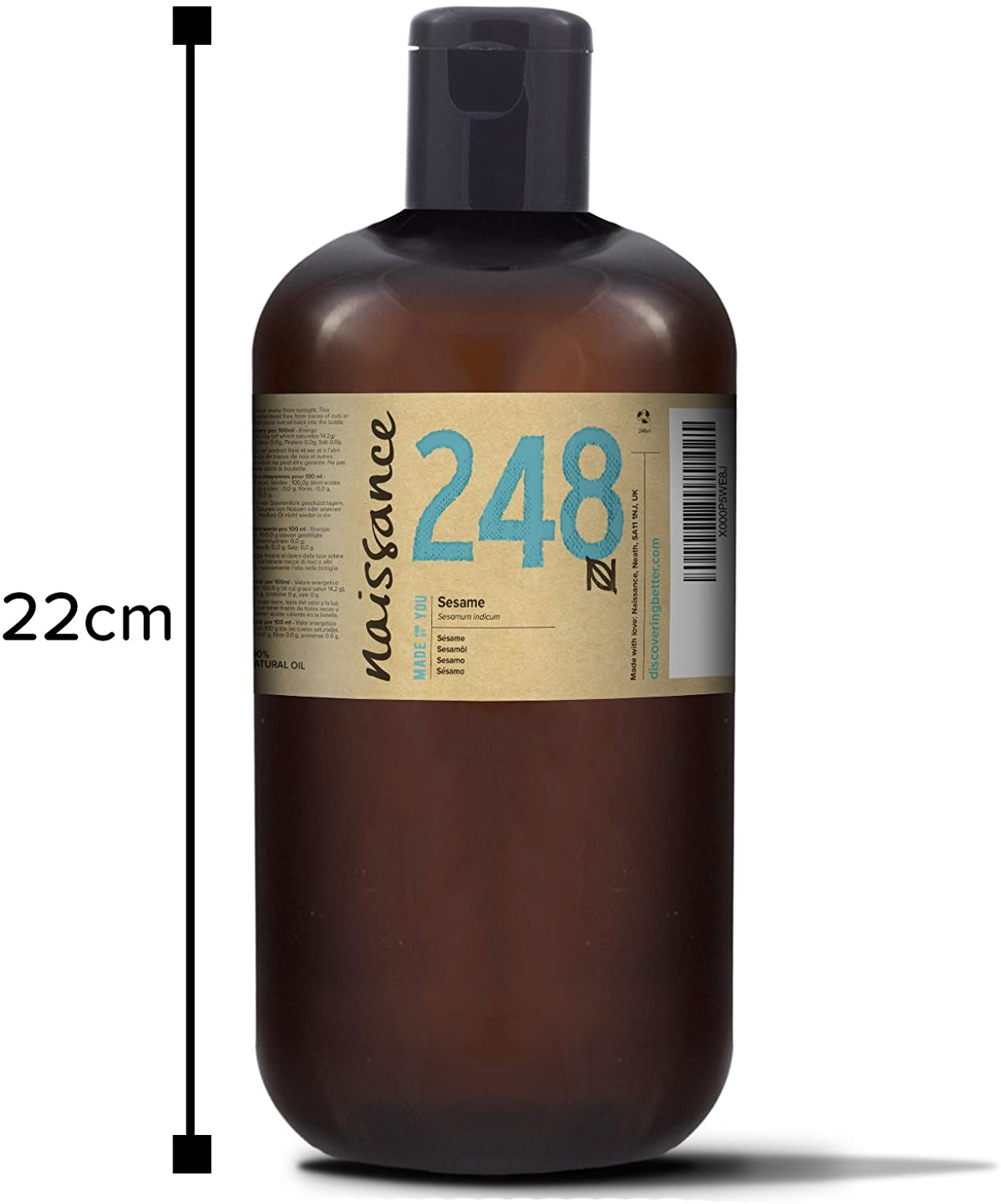 Naissance Sesame Seed Oil (No. 248), 900ml, Natural Moisturiser for Skin Face, Beard, Nails, Hair, Body, Massage - Image 2