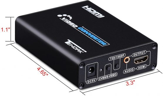 Tendak 3RCA AV CVBS Composite & S-Video R/L Audio to HDMI Converter Adapter Support 720P/1080P with 3RCA S-Video Cable for DVD PS3 Xbox HDTV - Image 3