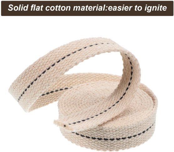 3 Rolls Flat Cotton Wick, 1/2 Inch Oil Lantern Wick, 3/4 Inch Stitch Oil Lamp Wick, 7/8 Inch Oil Lamp Wicks Burner with Stitch, 6.5 Feet per Roll (Blue Stitch) - Image 4