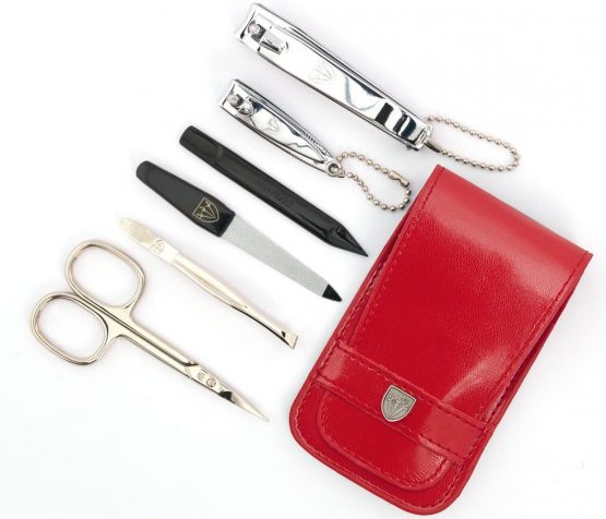 3 Swords Germany - brand quality 6 piece manicure pedicure grooming kit set for professional finger & toe nail care scissors clipper fashion leather case in gift box, Made by 3 Swords (004062) - Image 2