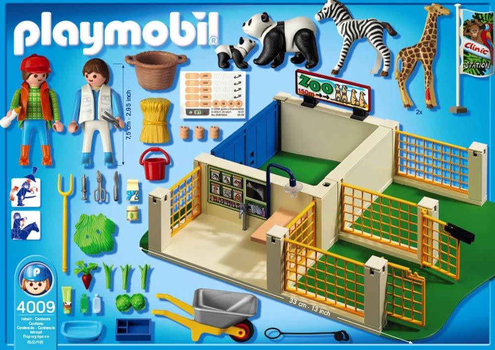 Playmobil 4009 City Life Zoo Care Station Superset with Lockable Gates, Yellow/Orange, Black/White, Gray, Brown - Image 3