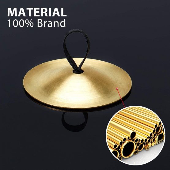 6 Pieces Finger Cymbals Belly Dancing Finger Dance Finger Zills Dance Finger Musical Instrument for Dancer Party (Brass, Gold) - Image 3