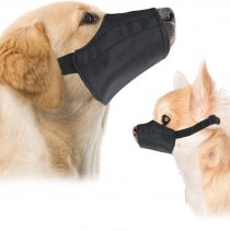 Downtown Pet Supply Quick Fit Large Dog Muzzle with Adjustable Straps, black nylon, Size 3 XL, Fits short snouted dogs, 27 cm