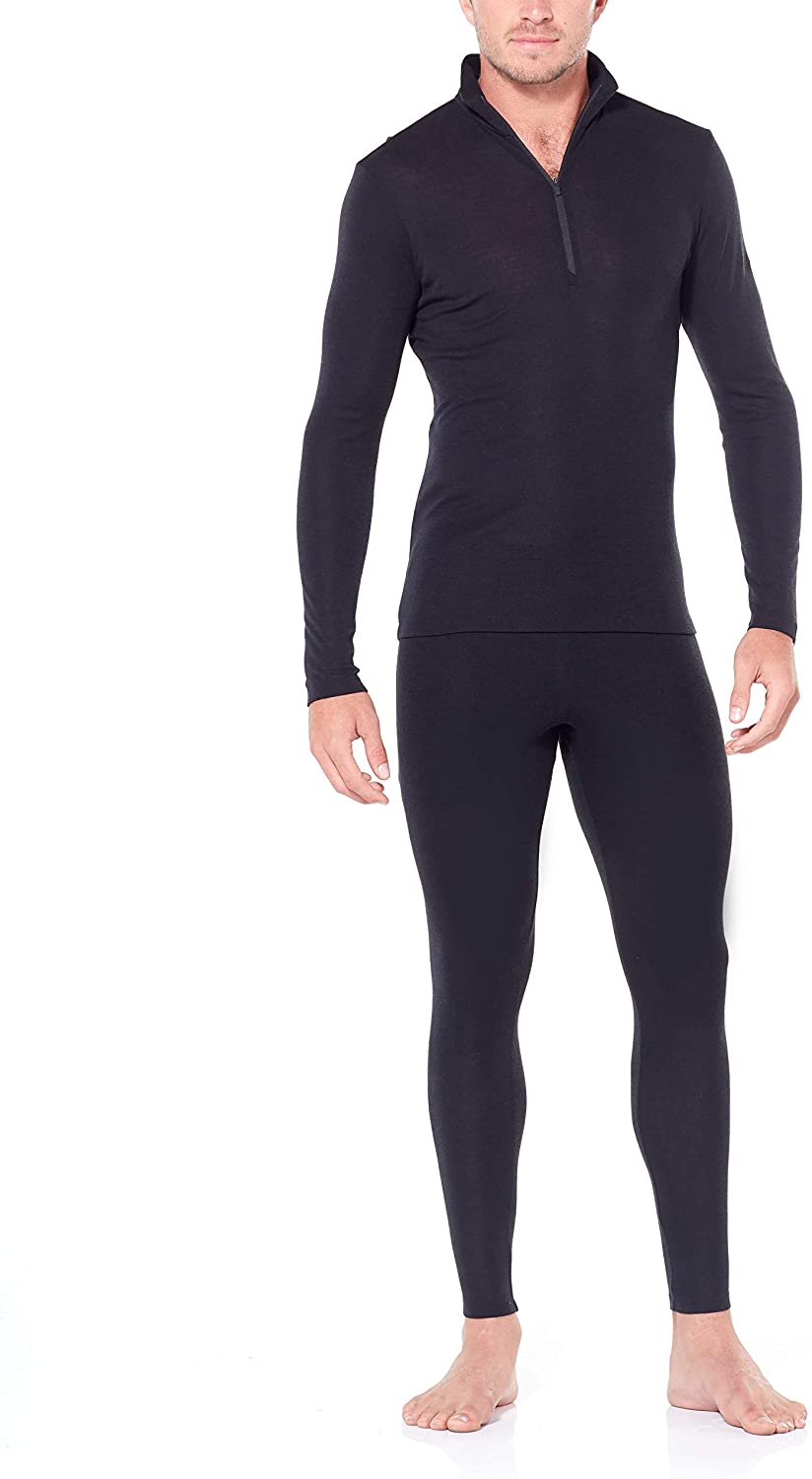 ICEBREAKER Men's 100% Merino Wool Everyday Half Zip Base Layer Long Sleeve Top - Slim Fit - 175 Ultralight Fabric - Black, M, 104484 - Image 4