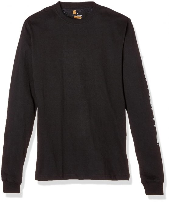 Carhartt Men's Signature Logo Long-Sleeve T-Shirt, Black, S