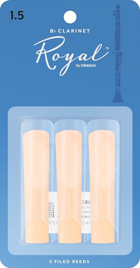 Rico RCB0315Royal by D’Addario 1.5 Strength Reeds for Bb Clarinet (Pack of 3)
