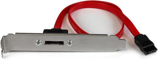 StarTech 18in 1 Port SATA to eSATA Plate Adapter - External SATA Plate - 6Gbps eSATA Port - Internal SATA to eSATA Adapter - 18 inch (ESATAPLT18IN)