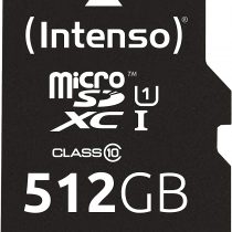 Intenso Premium Microsdxc Memory Card INCL. SD Adapter, Class 10 UHS-I, 512 GB, Black