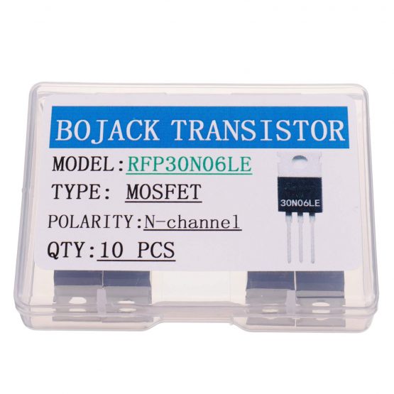 BOJACK RFP30N06LE MOSFET 30 A 60 V RFP30N06LE N-Channel MOSFET Transistor ESD Rated TO-220 (Pack of 10 Pcs)