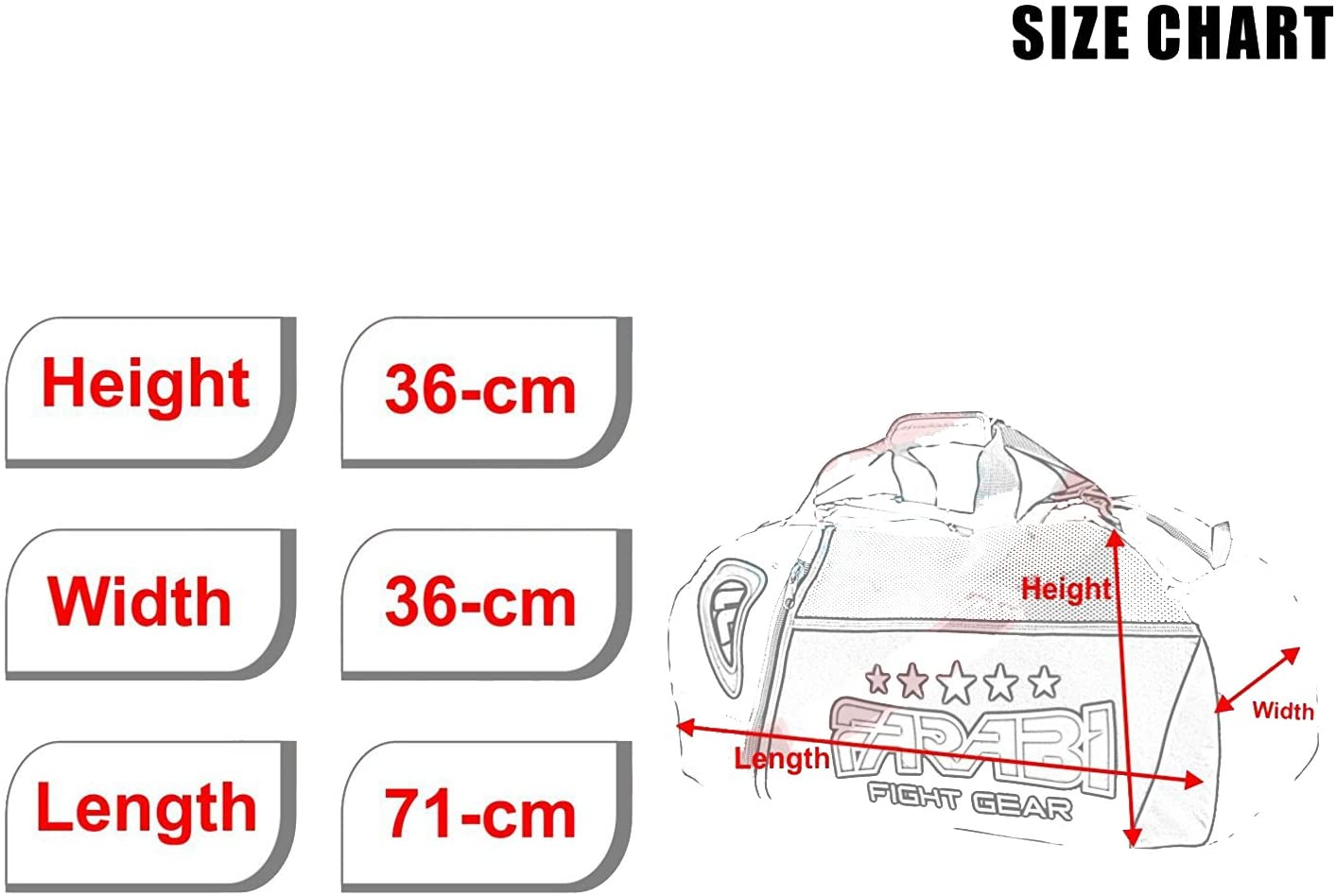 Farabi gym fitness workout gear bag invisible Shoulder Straps MMA, boxing gear bag holdall training gear travel Sports bag - Image 4
