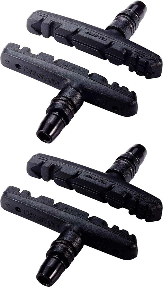 Bbb Cycling Unisex's BBS-16 TriStop Bike Shoes, Compatible with V-Brake Systems, 2 Pairs (4 Pieces) -Black
