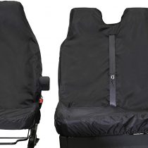 Waterproof Seat Cover Co | Heavy Duty | Semi Tailored Van Seat Cover Set | Driver & Double Passenger Seats | BLACK | AIRBAG COMPATIBLE
