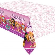 amscan 571665 Pink Plastic Table Covers with Paw Patrol Theme - 1 Pc, 1.37m x 2.43m