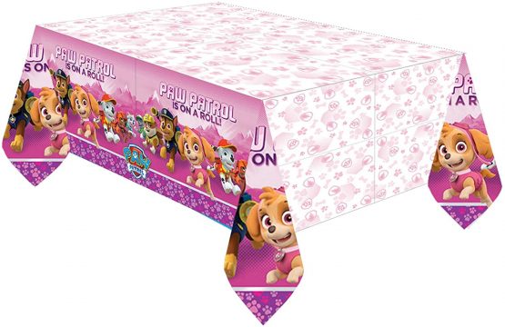 amscan 571665 Pink Plastic Table Covers with Paw Patrol Theme - 1 Pc, 1.37m x 2.43m