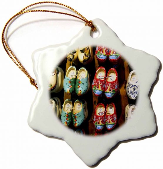 3dRose Netherlands, Holland, Amsterdam, Wooden Clogs-Eu20 Mgl0049-Miva Stock Snowflake Ornament, Multi-Colour, 3-Inch