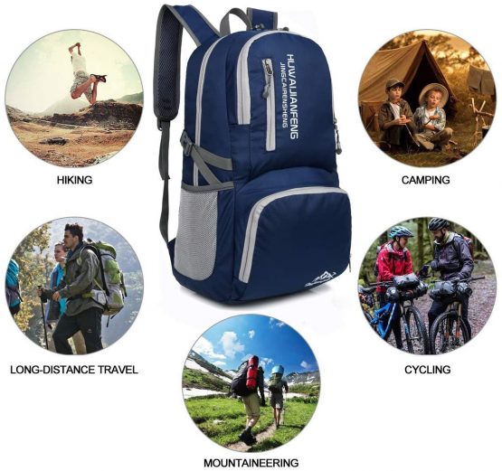 Crenze 35L Lightweight Foldable Backpack Travel Hiking Daypack, Men Women Durable Handy Waterproof Rucksack for Camping Mountaineering Walking Cycling Climbing - Image 4