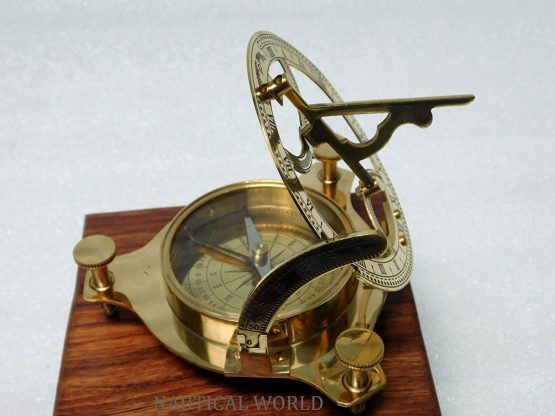 KHUMYAYAD 4" Brass Sundial Compass Fully Functional Compass nevegation Nautical Maritime Vintage Antique Compass - Image 2
