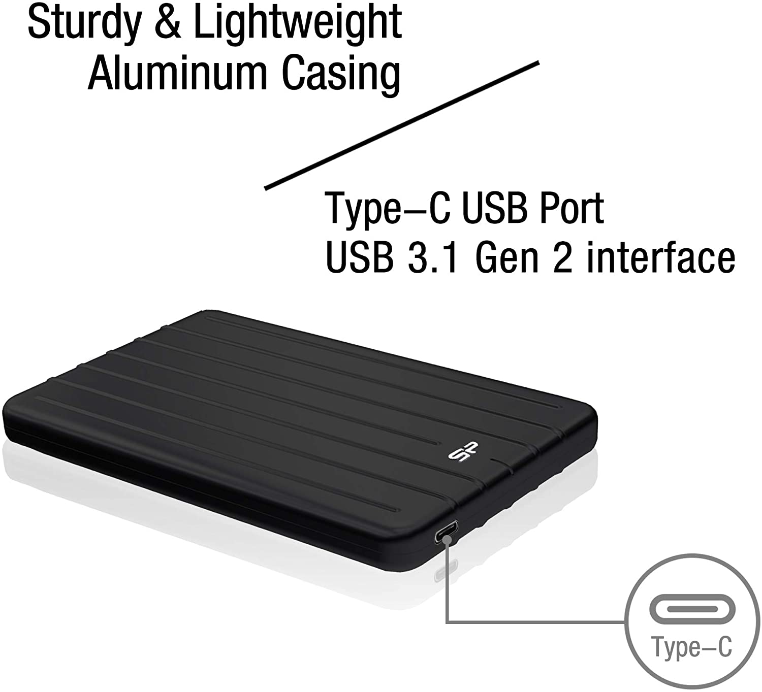 Silicon Power 1TB Rugged Portable External SSD Bolt B75 Pro USB 3.1 Gen 2 with USB-C to USB-C/USB-A Cables, Black,SU010TBPSD75PSCKEU - Image 4