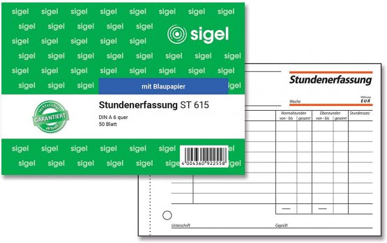 Sigel ST615 Sensor, A6 Horizontal 50 Sheets with Carbon Paper Pack of 1