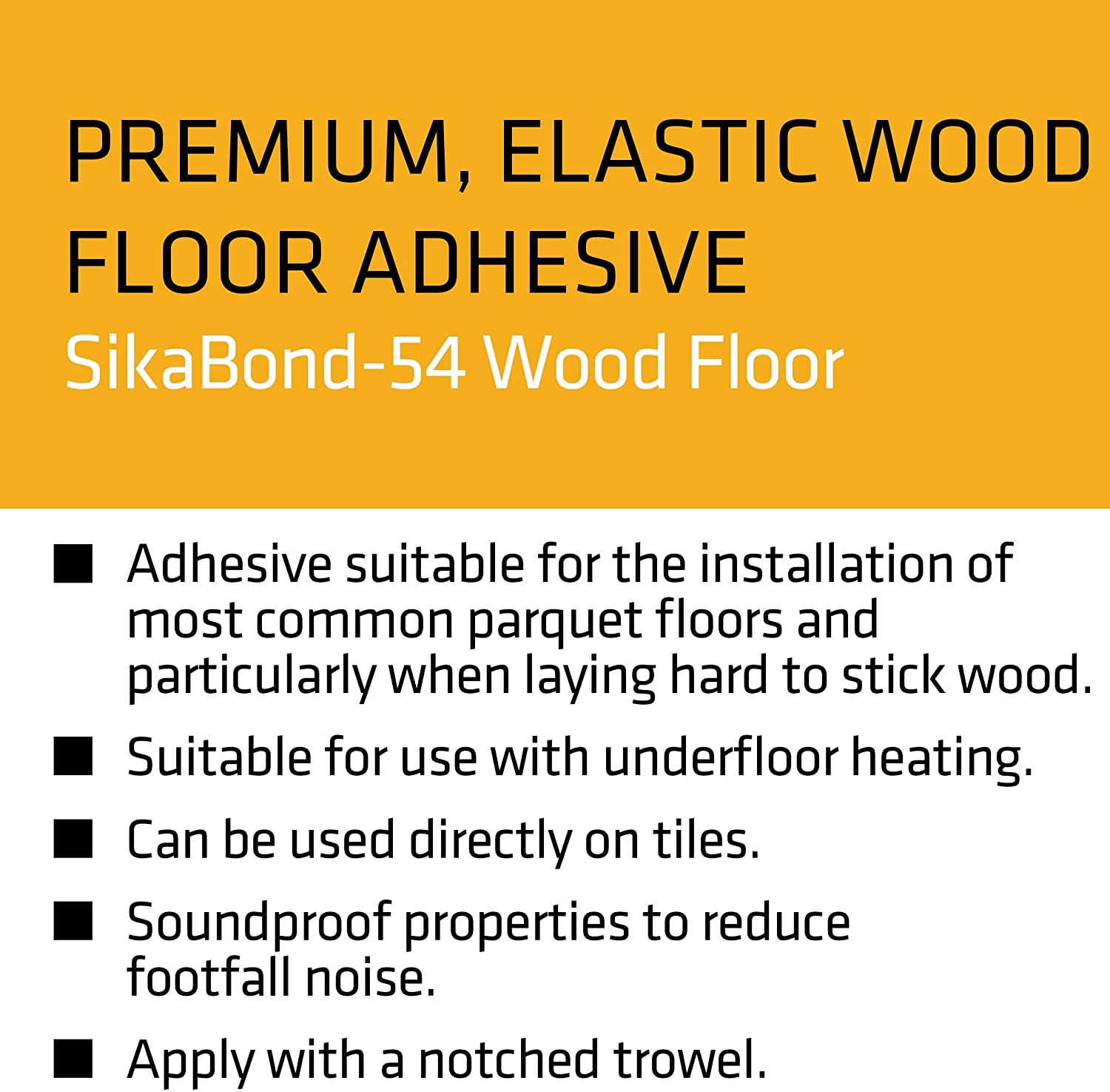 Sika - SikaBond 54 Professional - Parquet Wood Floor Adhesive - Fast Curing - Solvent Free - Interior Use Only - Beige - 13kg - Image 3