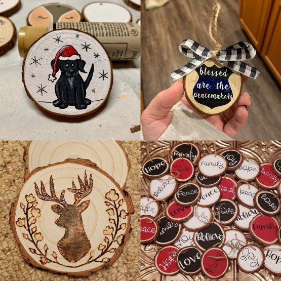 Fuyit Wood Slices 25 Pcs 8-9cm NO Hole Natural Unfinished Log Wooden Circles for Art Creation DIY Crafts Wedding Decorations Christmas Ornaments - Image 4