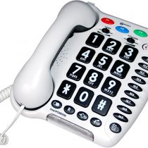 Geemarc AMPLIPOWER 50 - Amplified Extra Loud 60 dB Big Button Corded Telephone with Memory Buttons- Specialized for Hearing Impaired- White Colour- UK Version