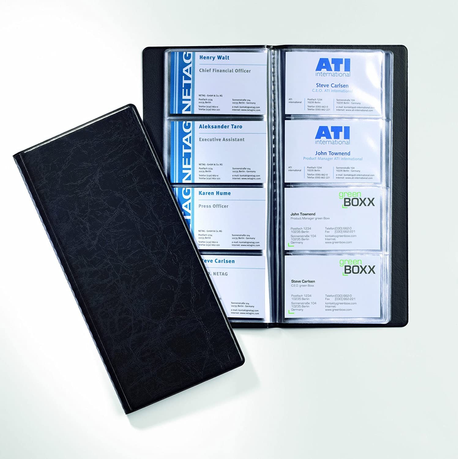Durable Visifix 192 Business Card Album - Black, 253 x 115 mm (192 cards) - Image 2