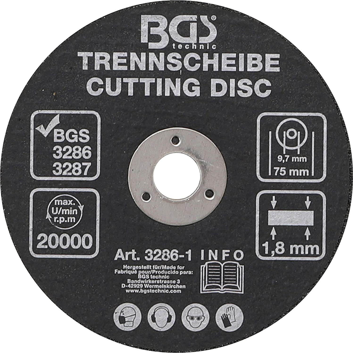 BGS 3286-1, Trennscheibe | für Art. 3286 / 3287, diameter 75 x 1.8 x 9.7 mm