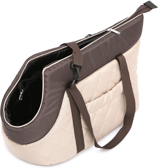 Hobbydog Transport Bag for Dogs and Cats, Size 1, Beige/Brown Stripe - Image 2