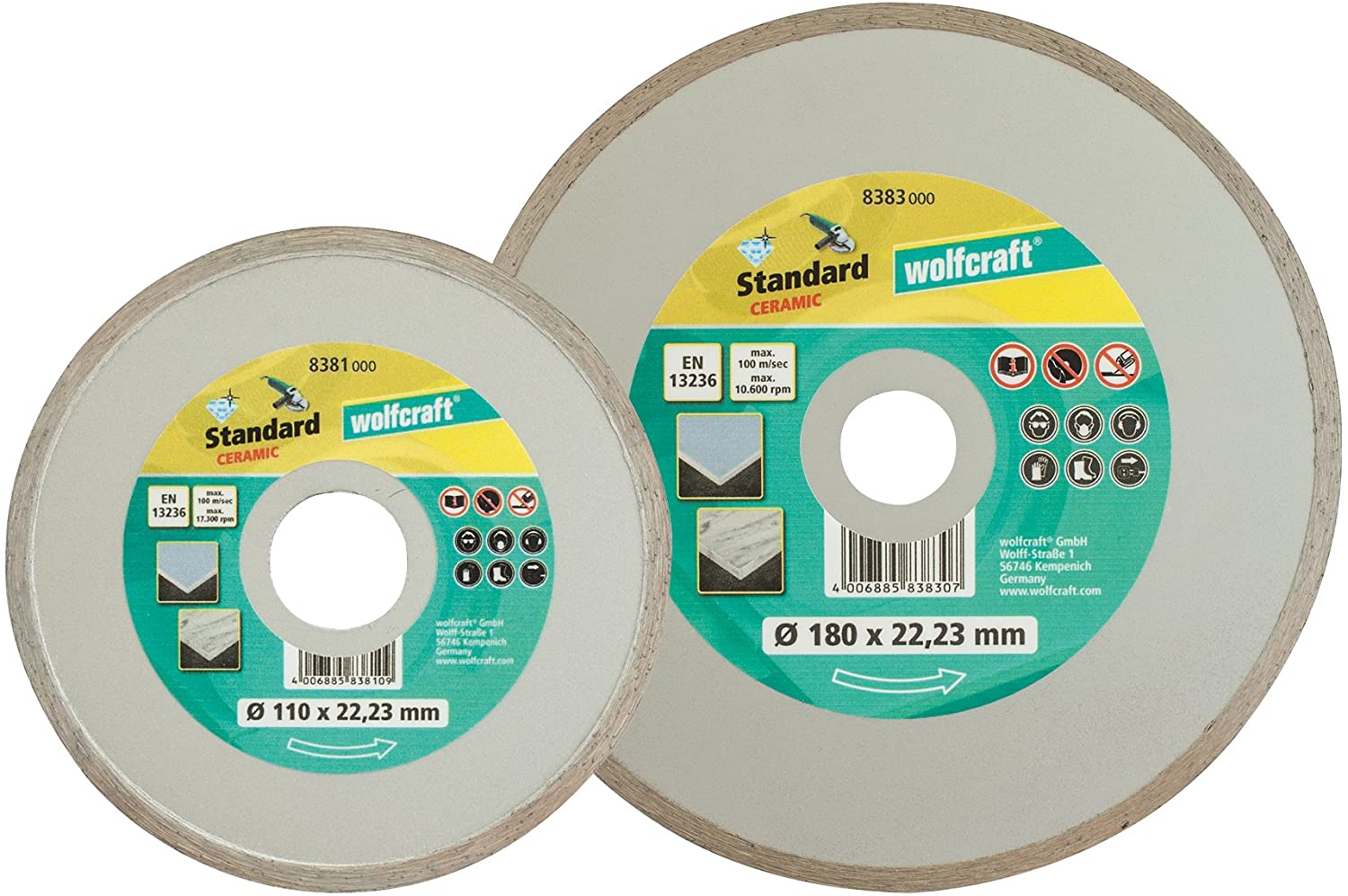 wolfcraft Diamond Cutting Disc "Standard Ceramic" for Angle Grinders I 8383000, Silver - Image 2