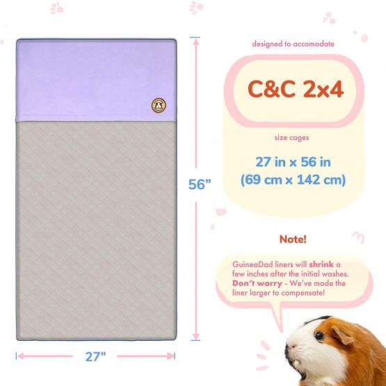 GuineaDad Liner - C&C 2x4 Size, Blue| Guinea Pig Fleece Cage Liners | Guinea Pig Bedding | Burrowing Pocket Sleeve | Extra Absorbent Bamboo | Waterproof Bottom - Image 3