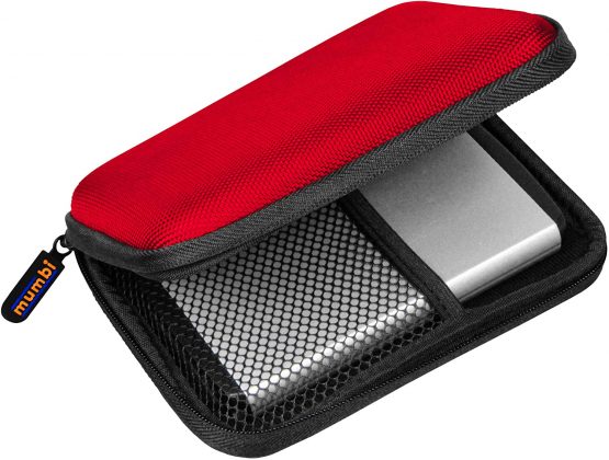 mumbi External Hard Drive Case up to 6.35 cm / 2.5 Inches Red
