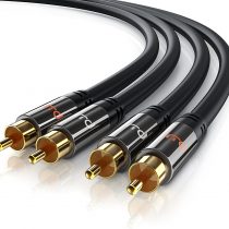 CSL-Computer RCA Audio Cable 1.5m - 2x RCA to 2x RCA Male Stereo Audio Lead for Dolby Digital Surround Sound - Extension Wire for Stereo Sound System TV HDTV Speaker ecc