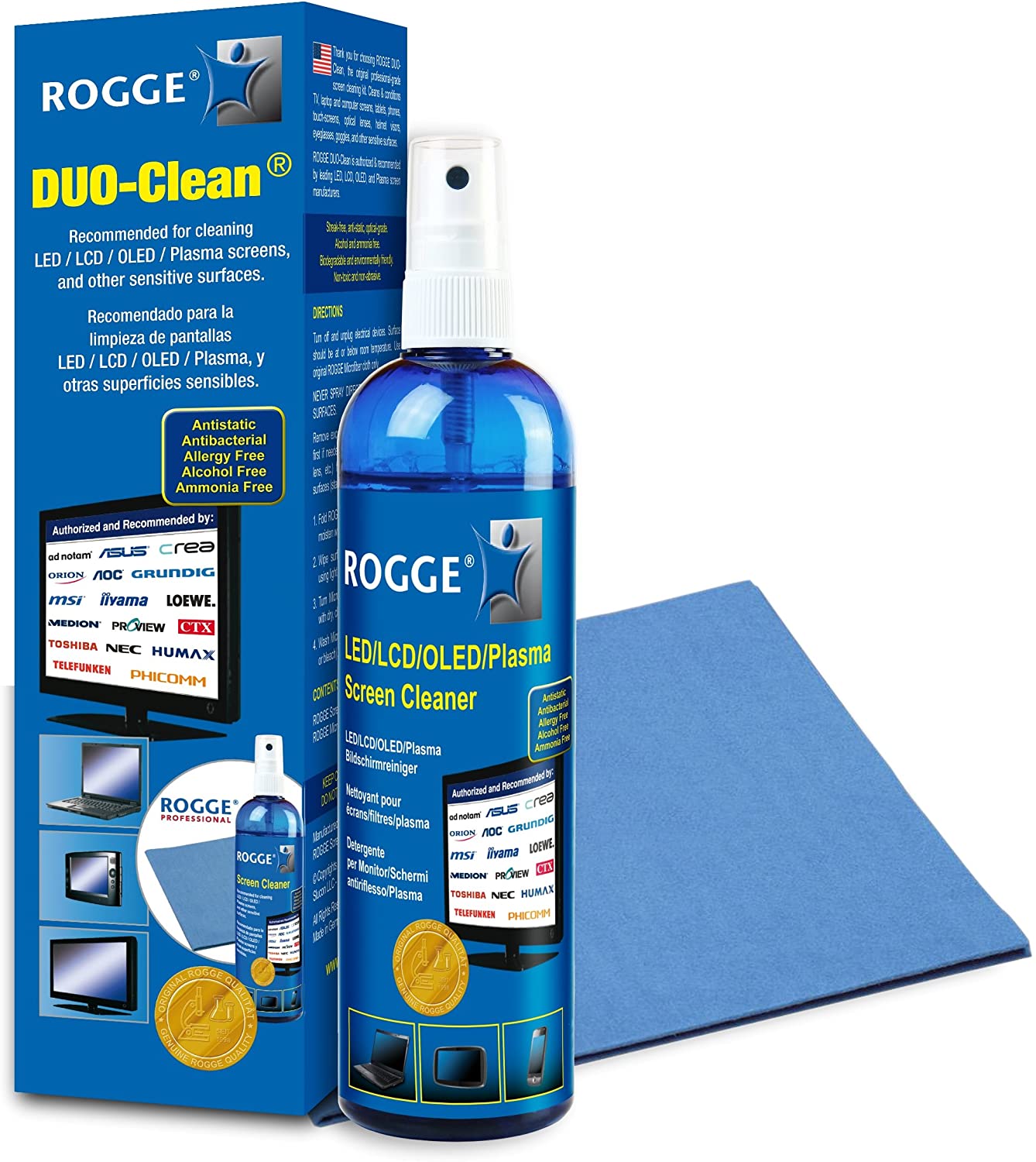 Rogge Kit: Screen Cleaning Spray - 250 ml + microfiber cloth