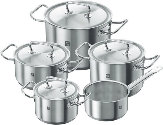 Zwilling Twin Classic 5-piece Saucepan Set, with 4 Lids, Suitable for Induction, Stainless Steel