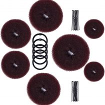 Hair Donut Bun Maker,MORGLES Hair Bun Maker 7pcs Blonde Hair Ring Style with 5pcs Hair Elastic Bands, 20pcs Hair Pins for Chignon Hair Styles Ballet Dancers Kids Girls