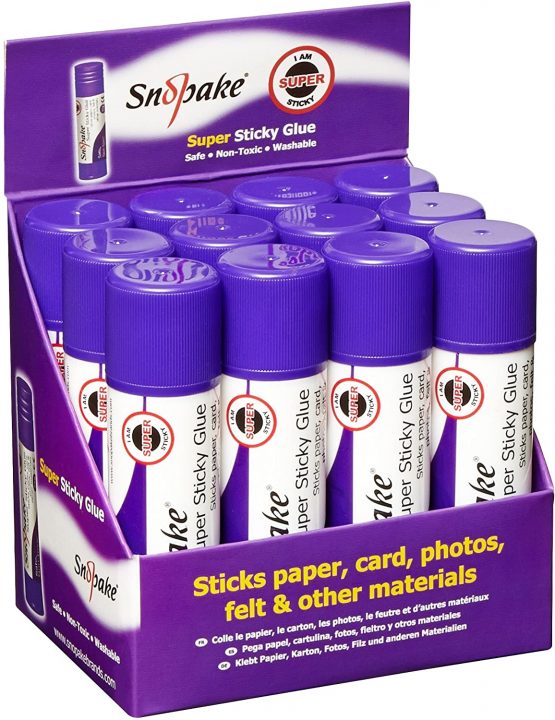 Snopake Super Sticky 36 g GlueStick [Pack of 12] Safe, Washable & Non-Toxic [15754]