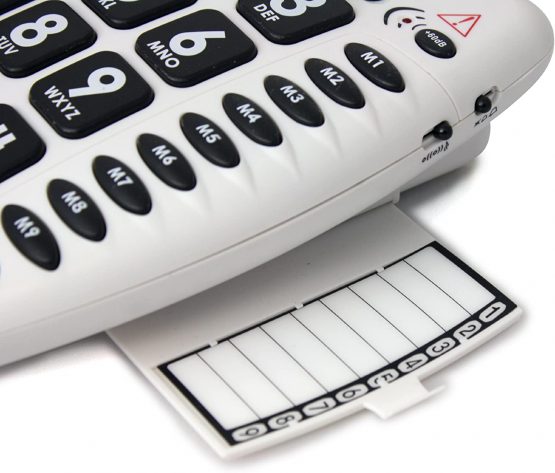 Geemarc AMPLIPOWER 50 - Amplified Extra Loud 60 dB Big Button Corded Telephone with Memory Buttons- Specialized for Hearing Impaired- White Colour- UK Version - Image 2