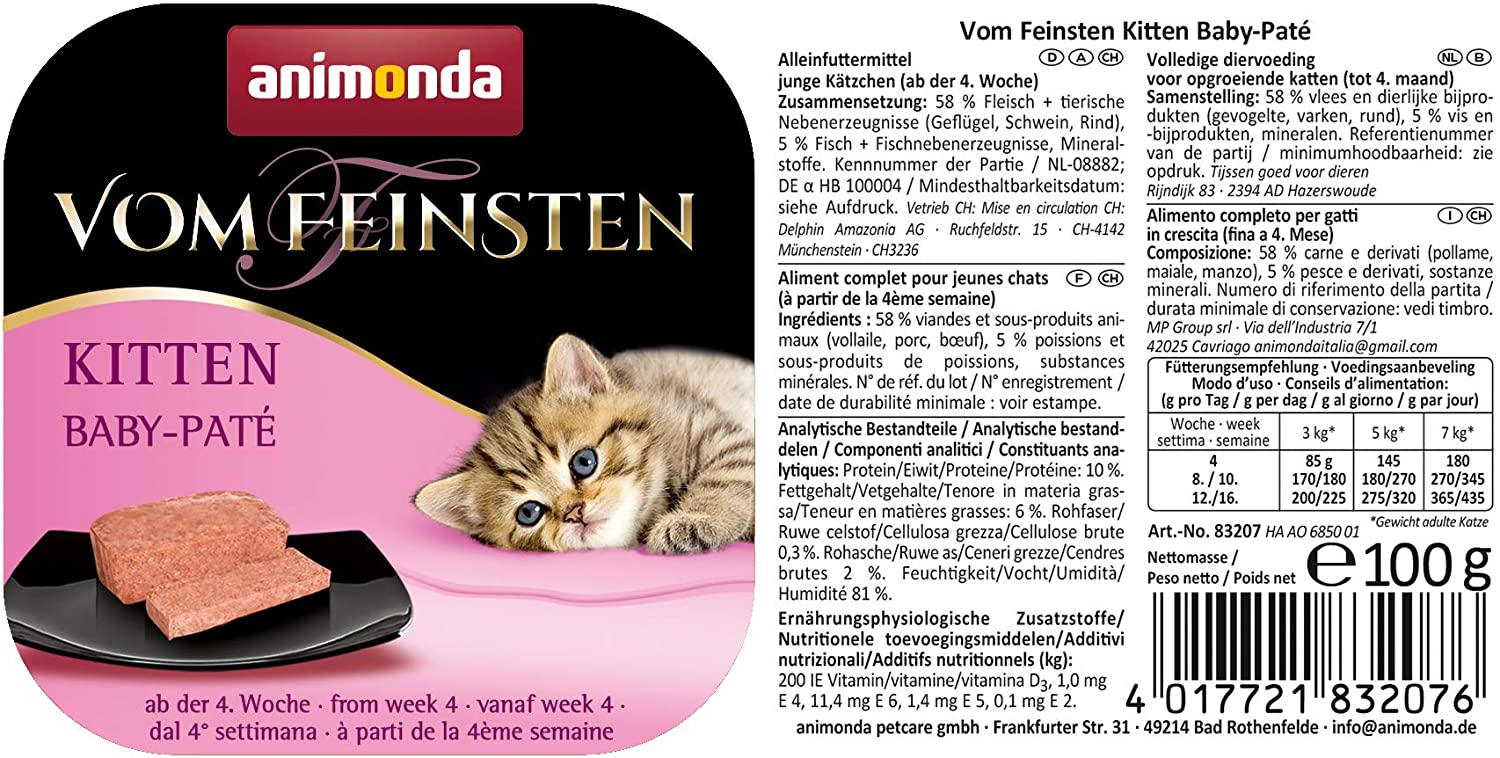 animonda Vom Feinsten Kitten, wet food for growing cats under 1 year, baby pâté, 32 x 100g, brown, 100 g (Pack of 32) - Image 2